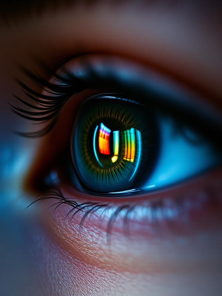 Macro de un iris humano